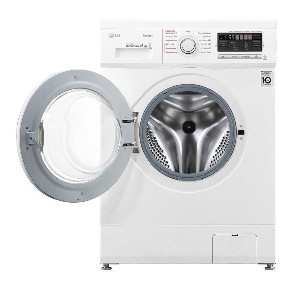 Узкая стиральная машина LG с функцией пара Steam F1296NDS0