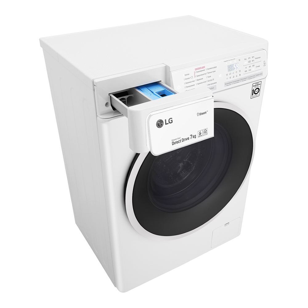 Узкая стиральная машина LG с функцией пара Steam F2H6HS0B