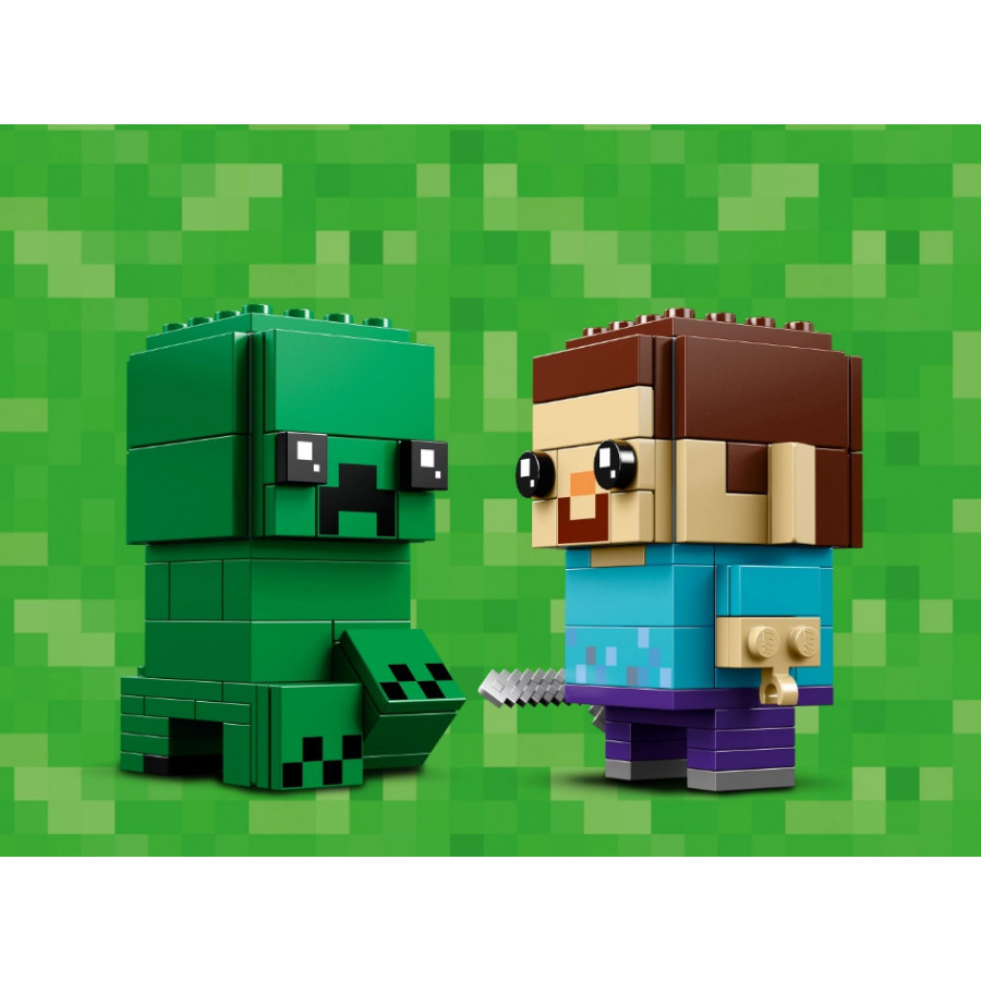 lego brickheadz steve & creeper