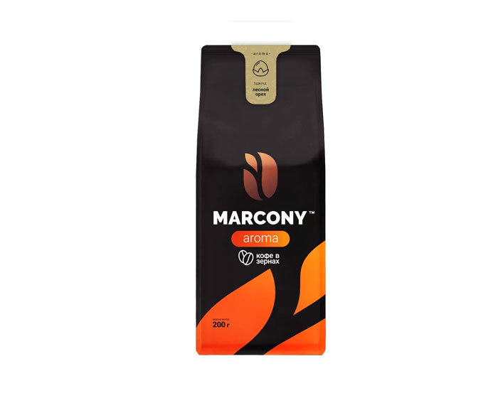 

Кофе в зернах Marcony Aroma со вкусом Лесного ореха, 200 г (Маркони)