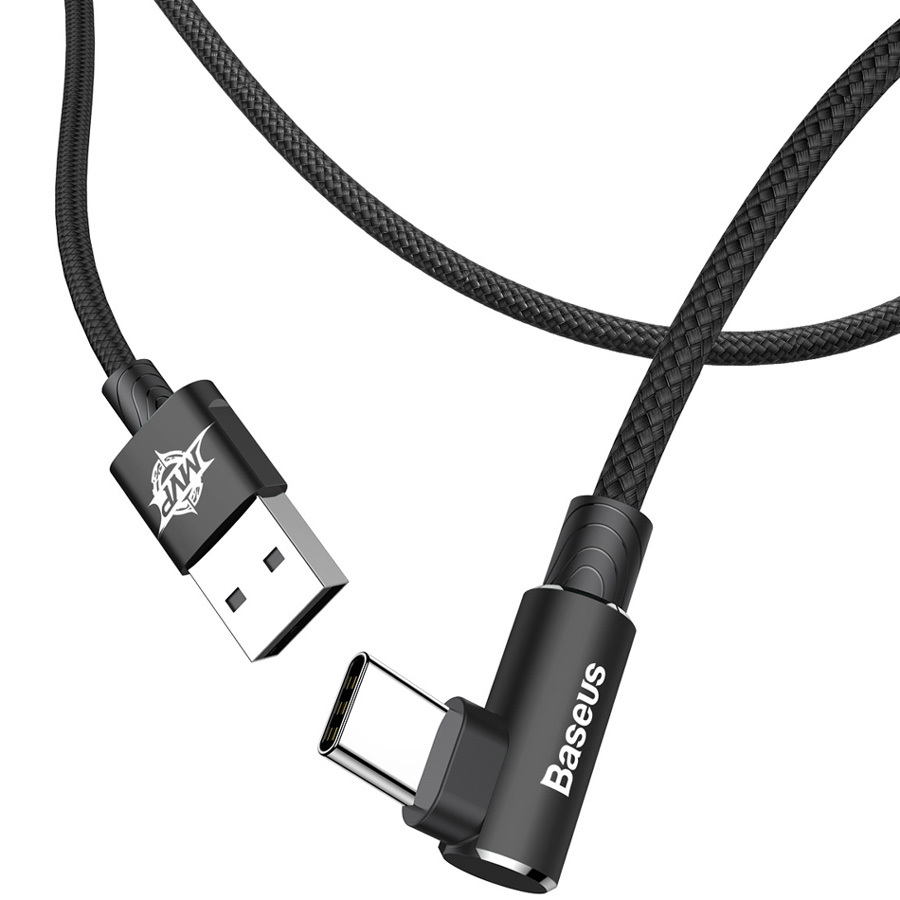Кабель USB Type-C 2A Baseus (CATMVP-A01) с Г-образным штекером 100 см (Черный)