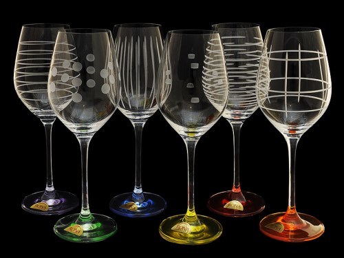 Набор разноцветных бокалов для вина «Celebration», 6 шт