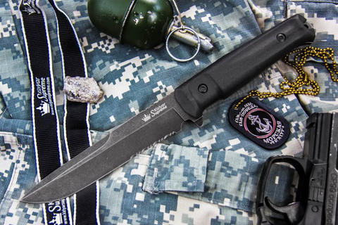 Тактический нож Alpha D2 Stonewash Serrated