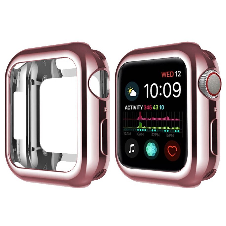 Силиконовый чехол Gloss Case для Apple Watch 40 мм (Розовое золото)