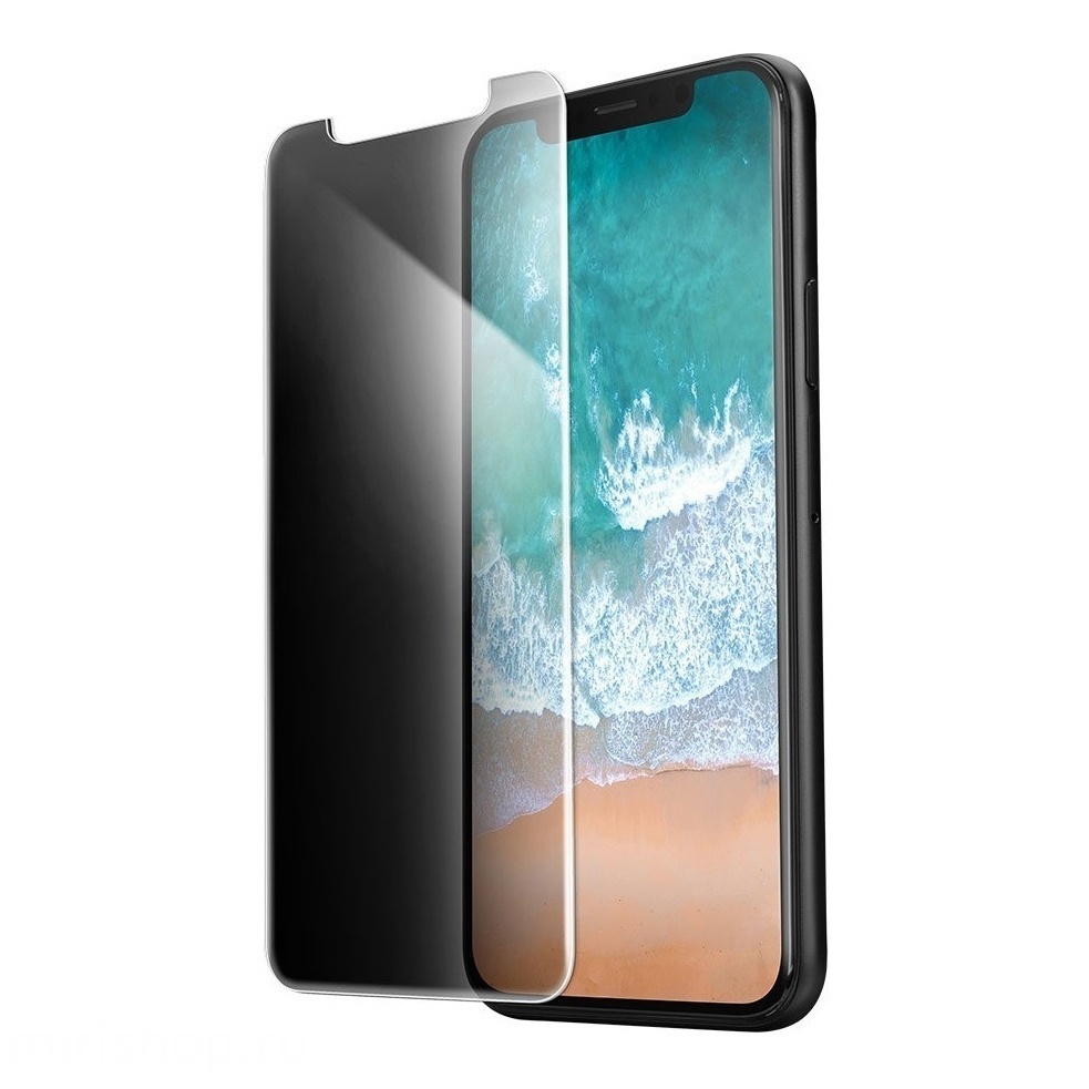 Защитное стекло Privacy Atouch + пленка назад для iPhone X, Xs (Антишпион)