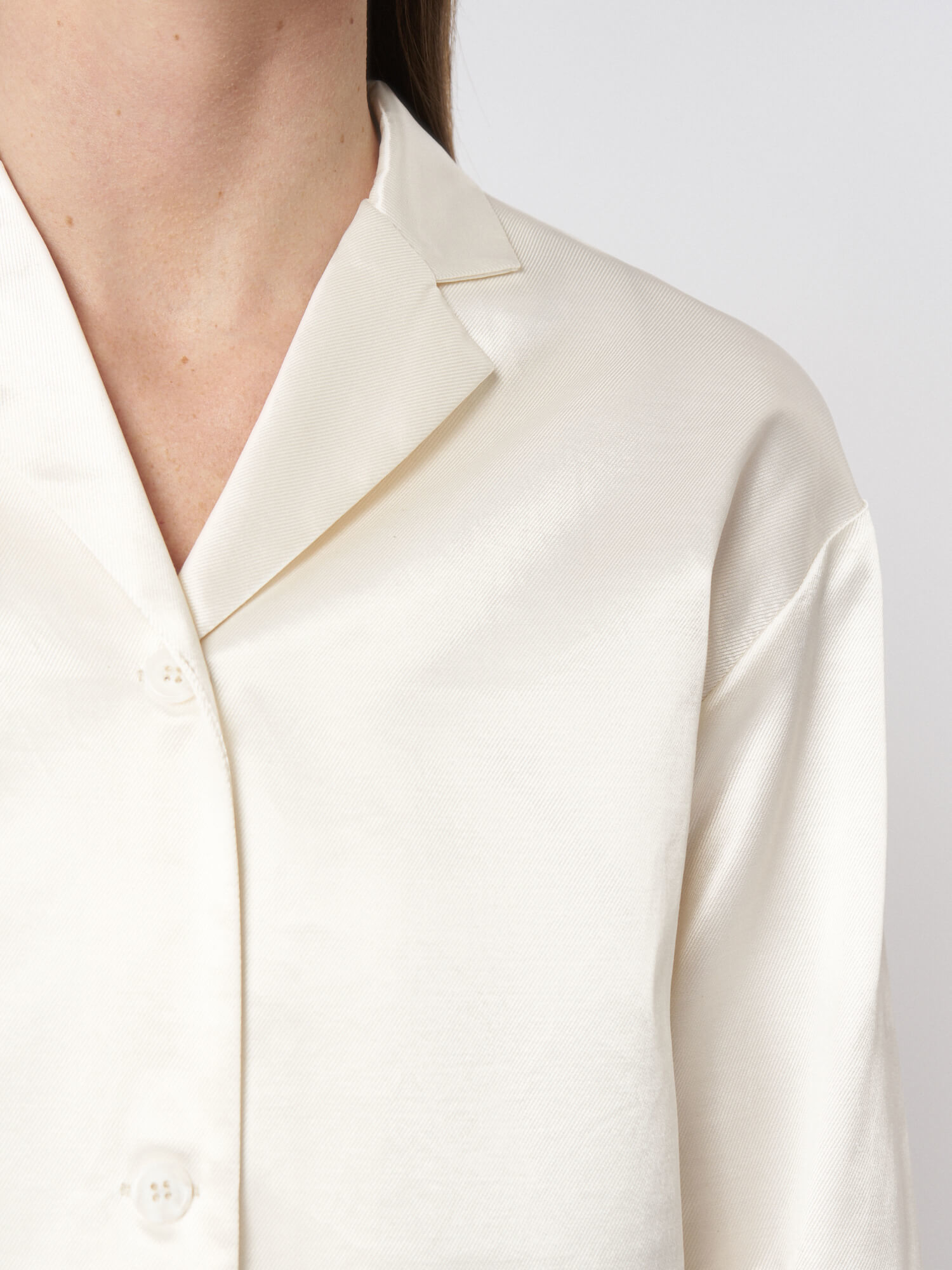 

Блуза атласная Denise в пижамном стиле, Белый