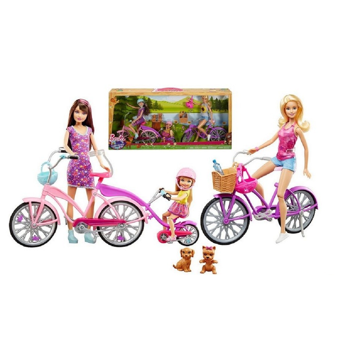 barbie sister cycling fun playset