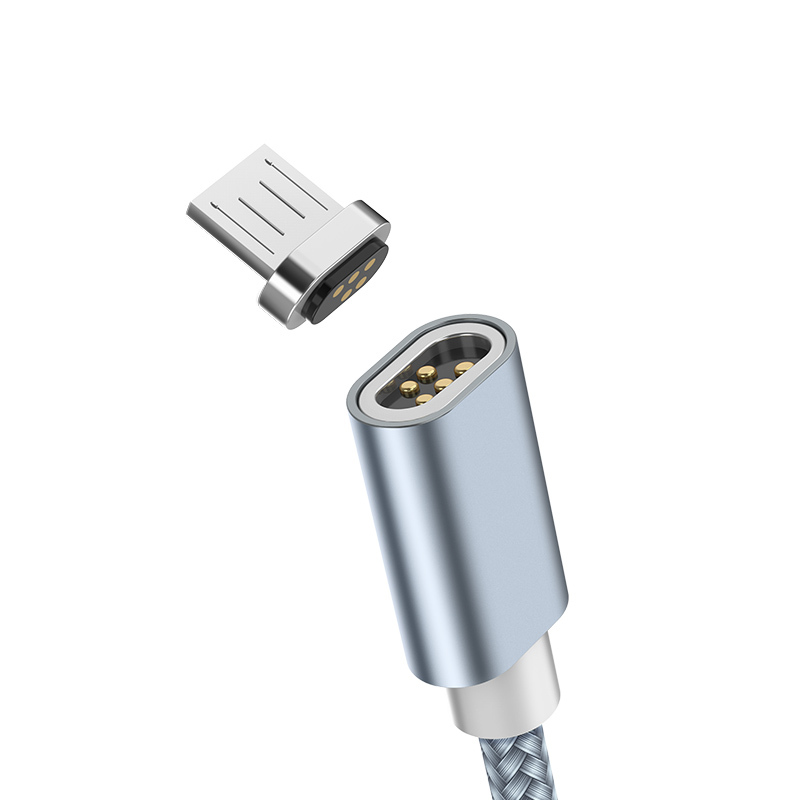 Кабель магнитный USB/Micro-USB 2А HOCO U40A 100 см (Серебро)