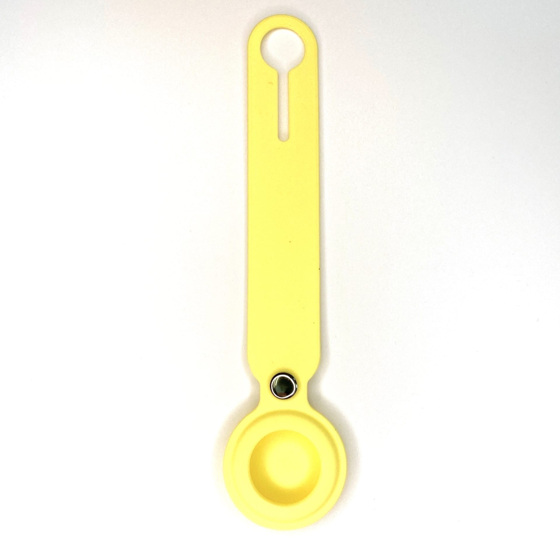 Силиконовый чехол - брелок подвеска для AirTag с держателем (Желтый)
